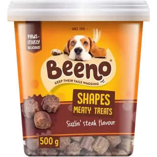 BEENO Shapes Sizzlin' Steak Flavour Meaty Treat 500g